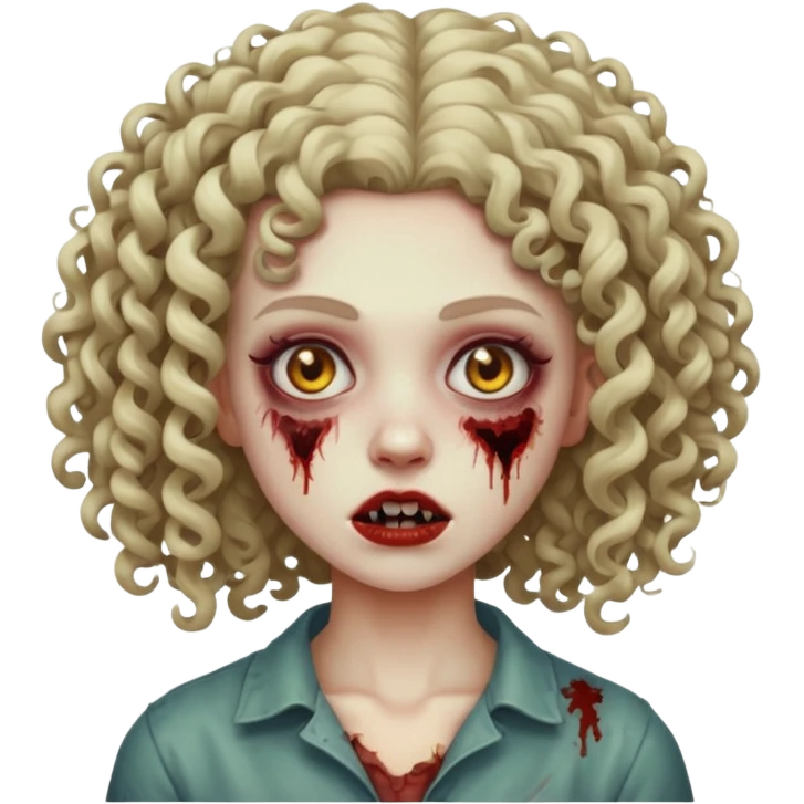 zumbi de cabelo cacheado feminina emoji