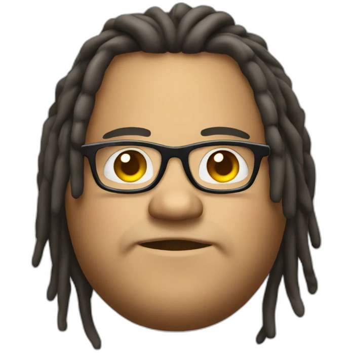 fat guy with dreadlocks and glasses emoji