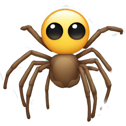 A spider hanging from a spider web emoji