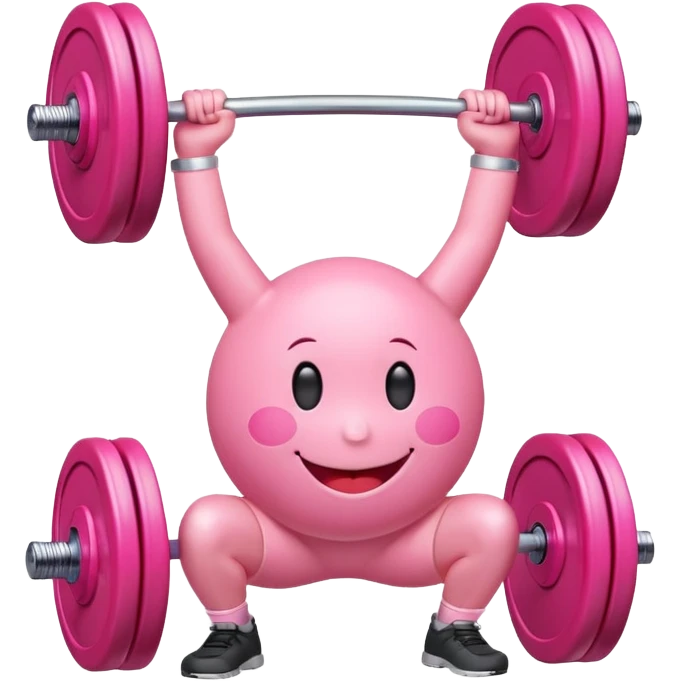 Loveheart with smiley face squatting with weights emoji
