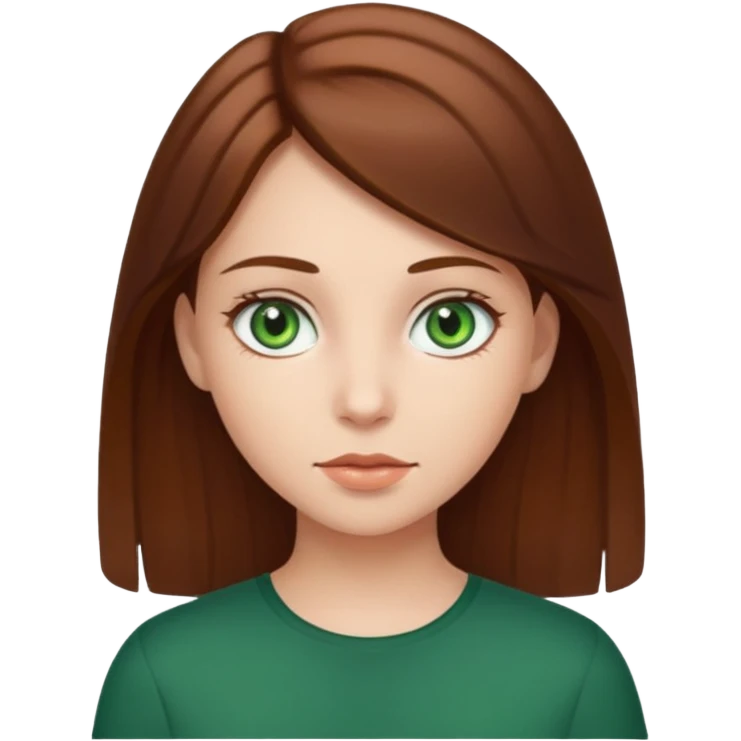 Chief girl with green eyes and brown hair  emoji