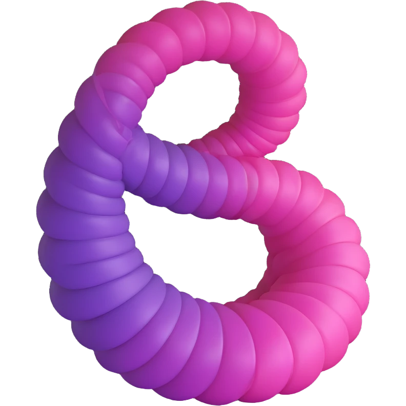 3D spiral with a smooth gradient from pink to purple, clean and modern emoji