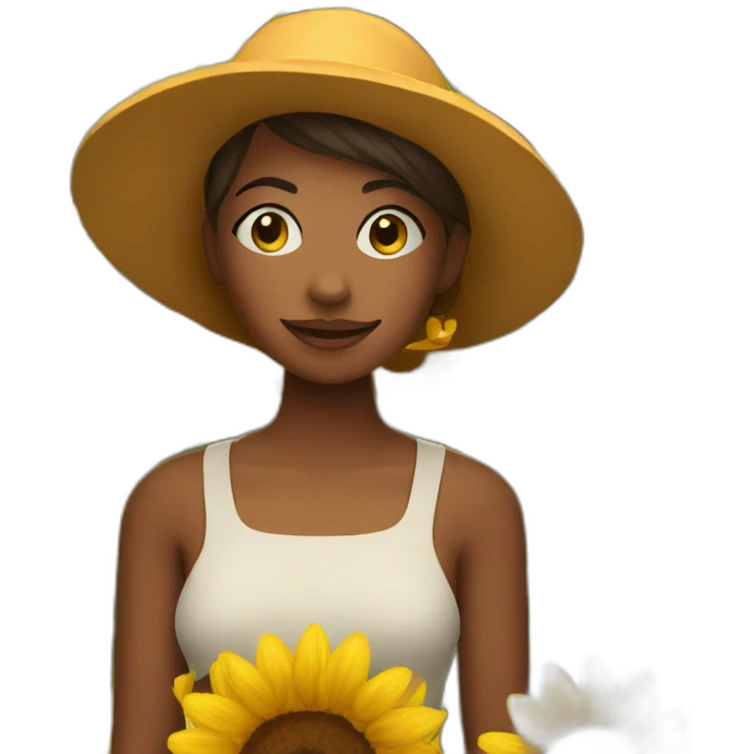 Lady in front of sunflowers emoji