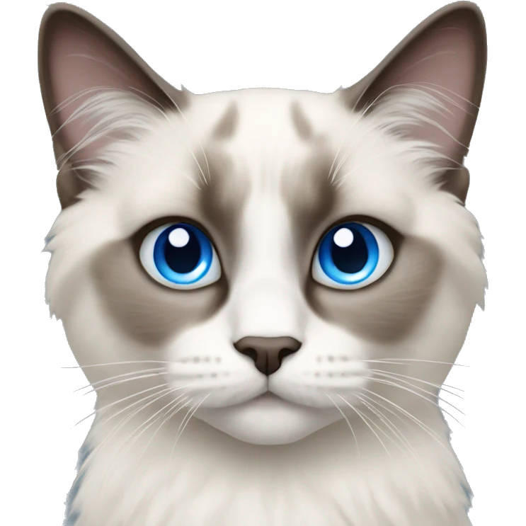 Ragdoll cat with blue eyes  emoji