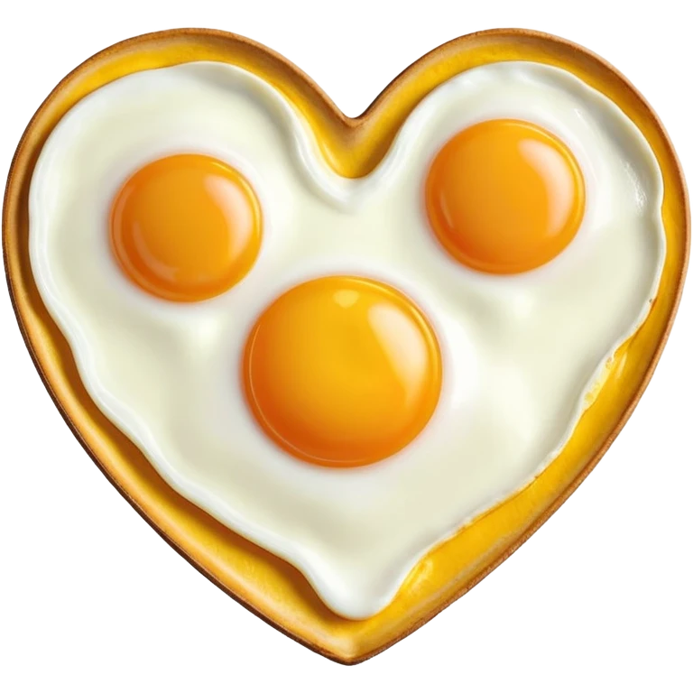 fried egg in the shape of a heart emoji