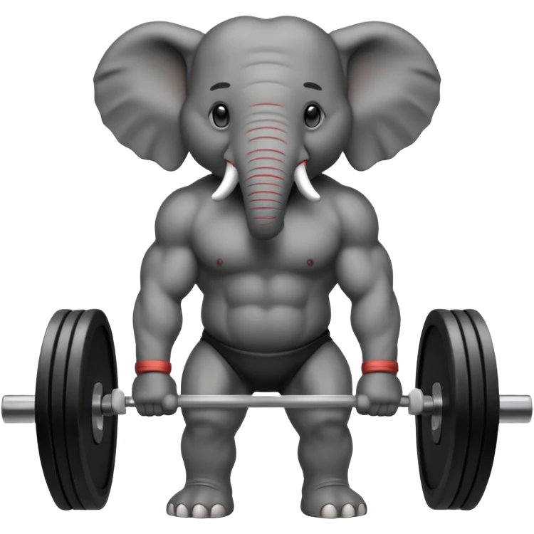  black elephant deadlifting emoji