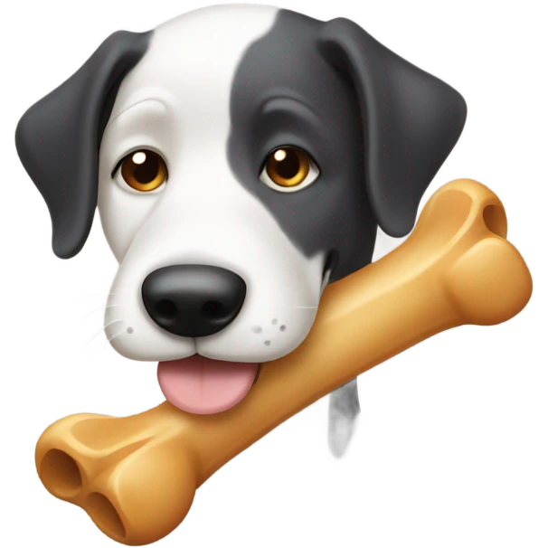 Dog chewing bone emoji