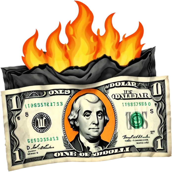 burning one money emoji