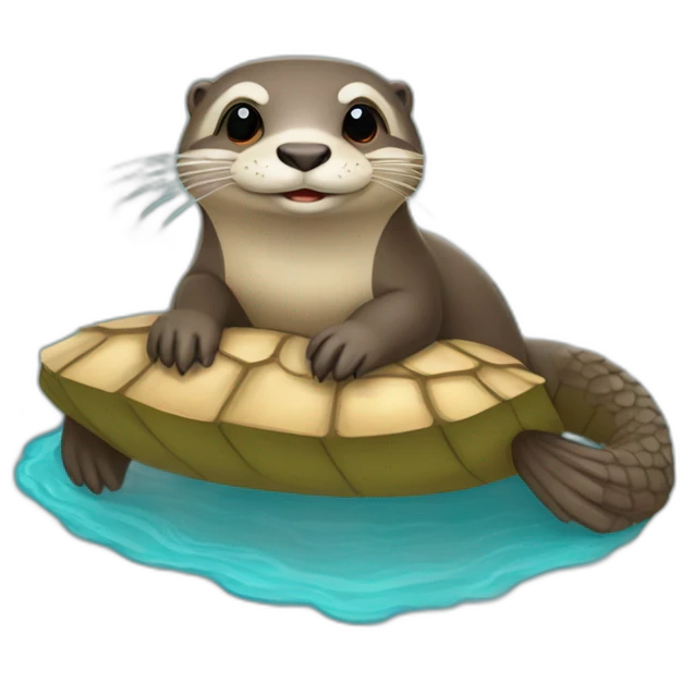Loutre sur tortue emoji