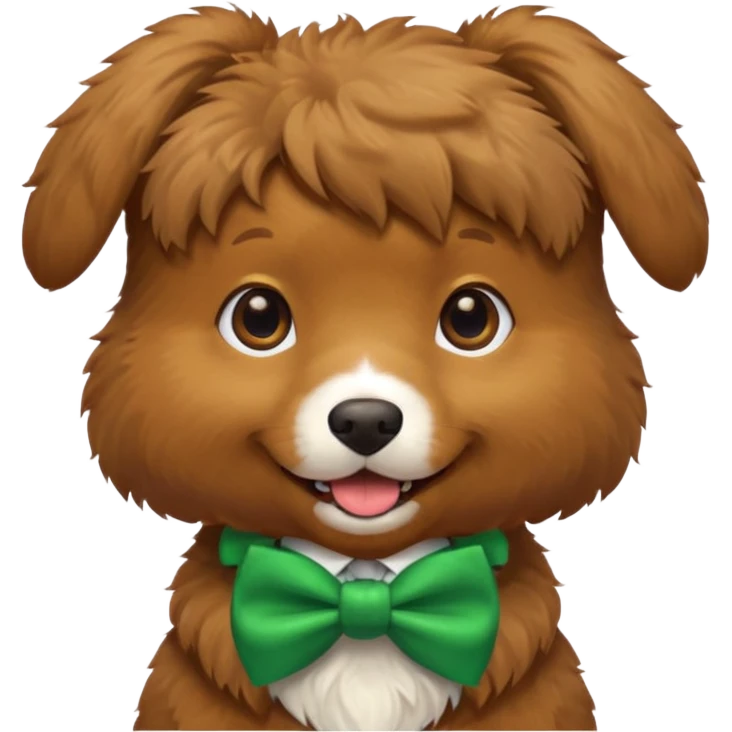 dog with a green bow tie emoji