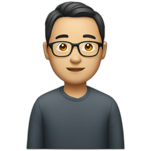 a chinese man with glasses emoji