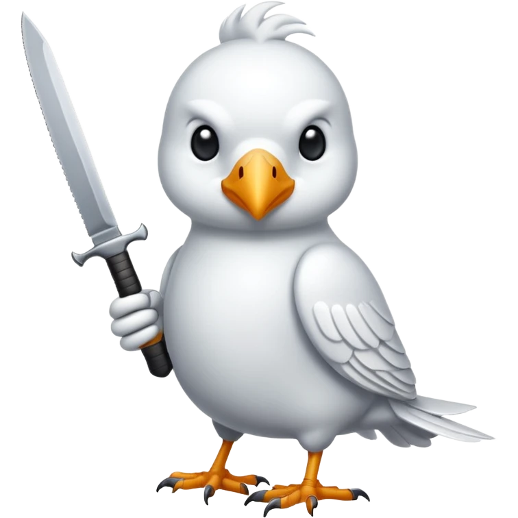 White Bird with knife emoji