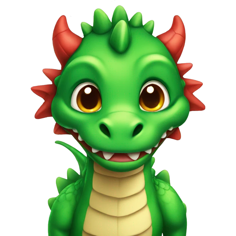 Red and green cute dragon  emoji