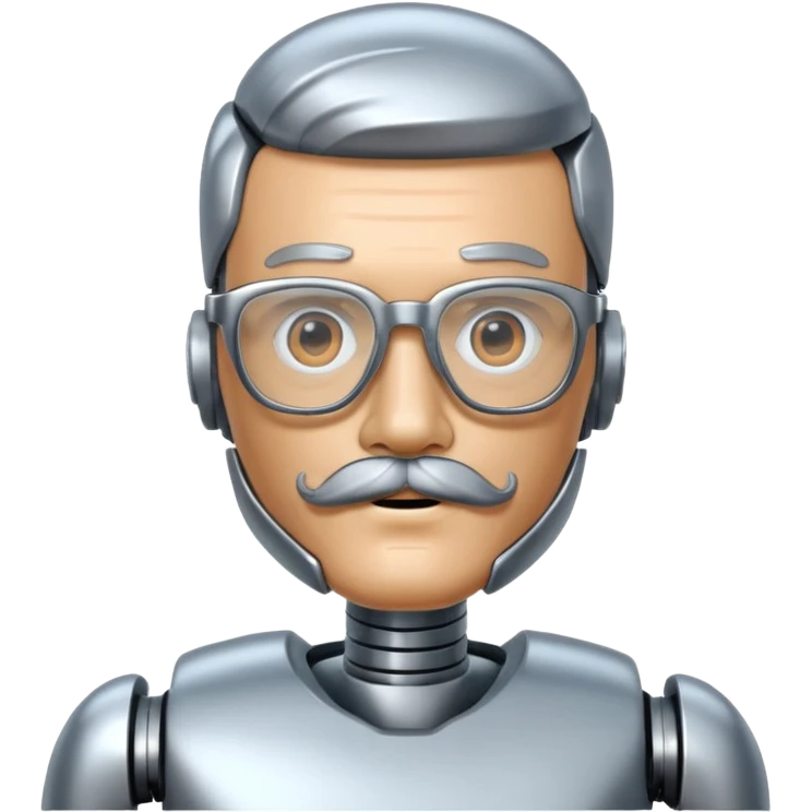 robotic man with glasses mustache  emoji