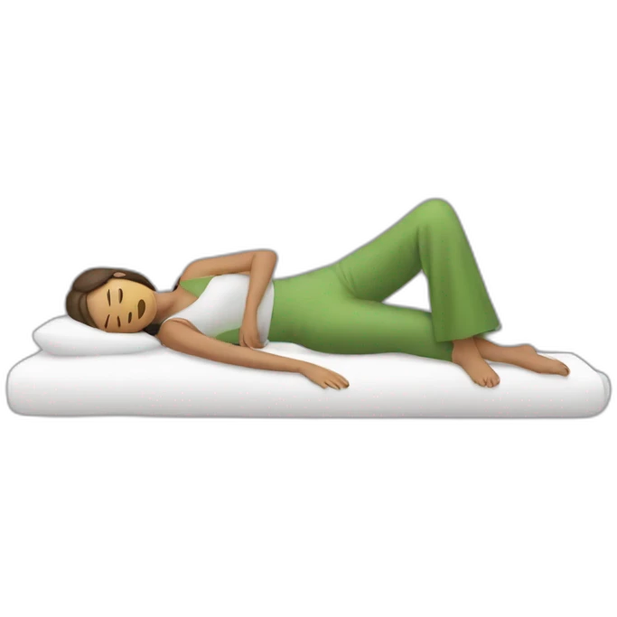 Woman lying down being drawn emoji