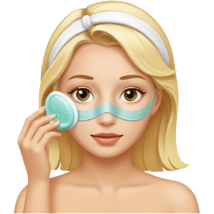Блондинка делает маску спа emoji