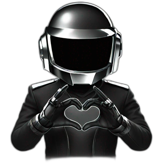 Daft Punk making a heart symbol emoji