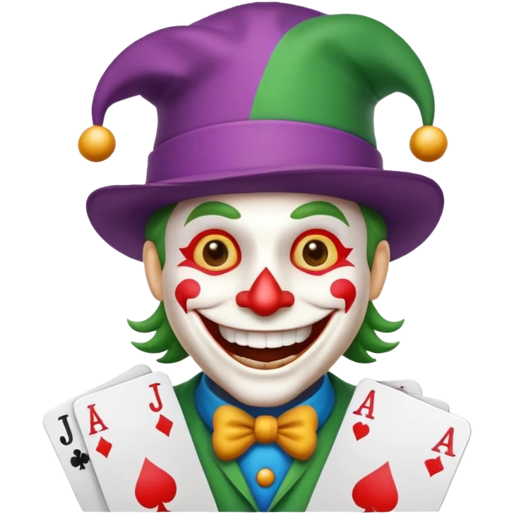 poker card with a funny jolly joker emoji