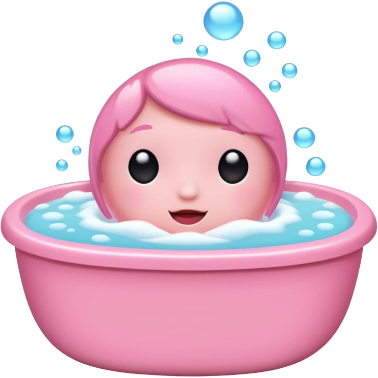 cute pink bubble bath emoji