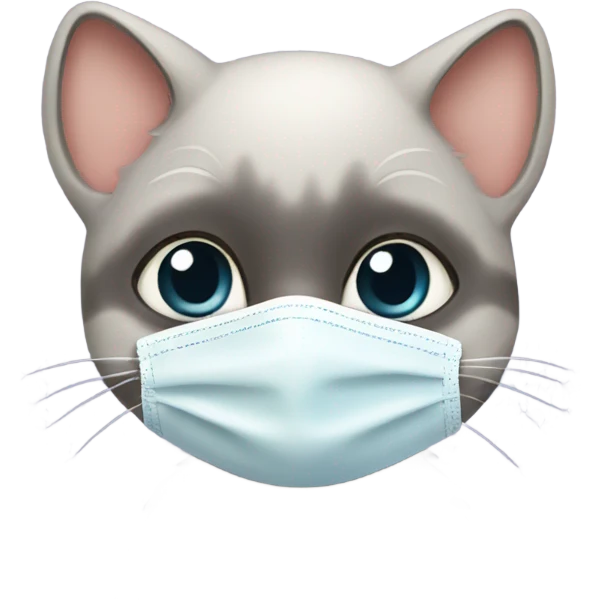 baby cat with covid mask emoji