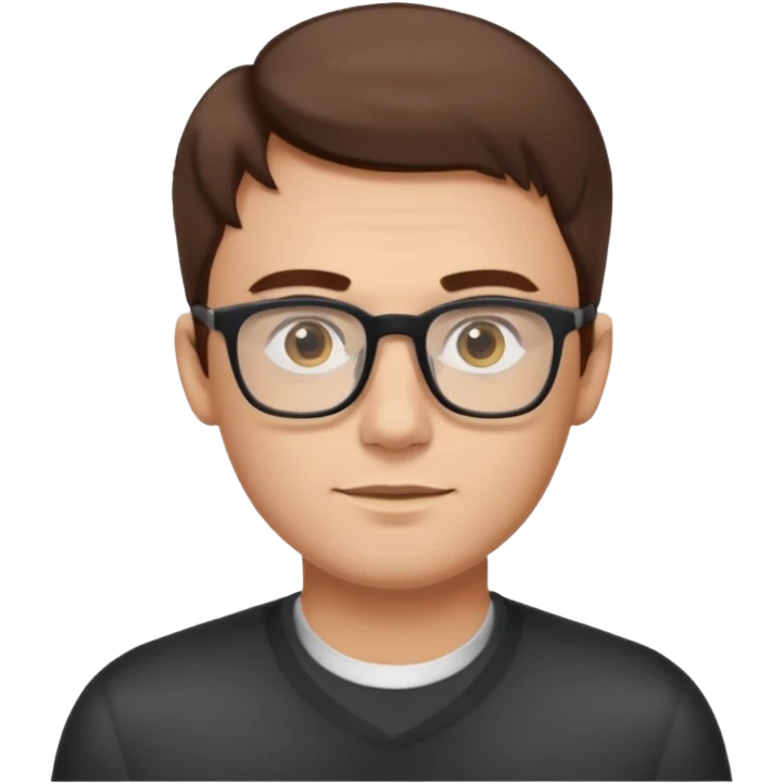 a young dad with brown hair, light yellow skin color, small eyes with rectangular glasses, without beard emoji