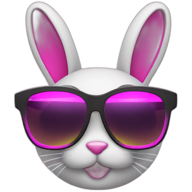 neon bunny sunglasses emoji