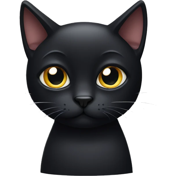 A black cat with rolled up eyes emoji