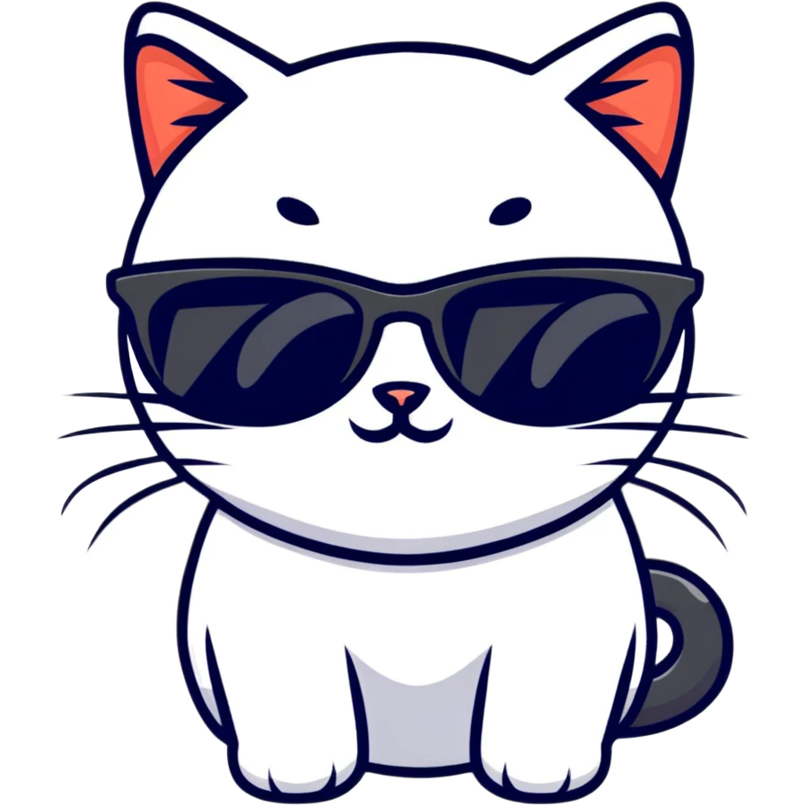Cat with sunglasses emoji