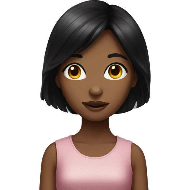 realistic portrait of black-haired girl emoji