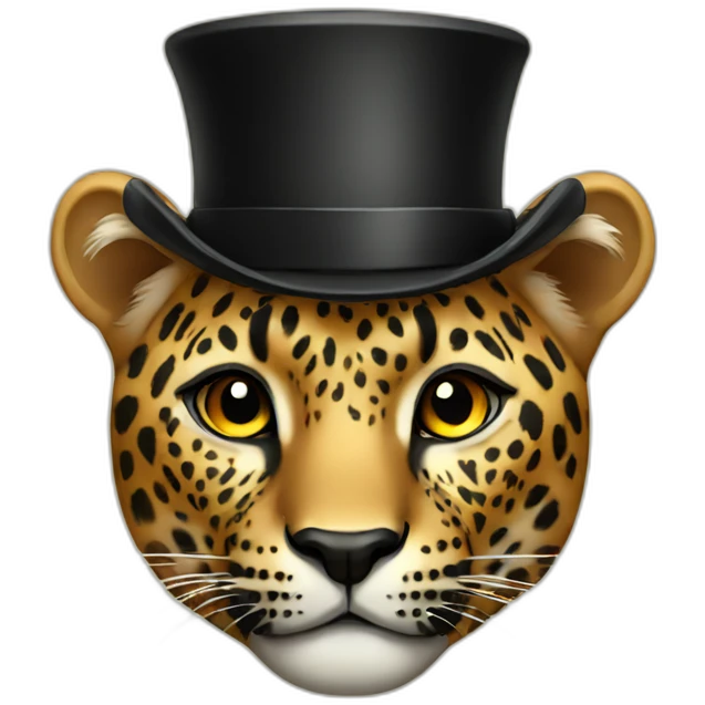 Leopard with top hat emoji