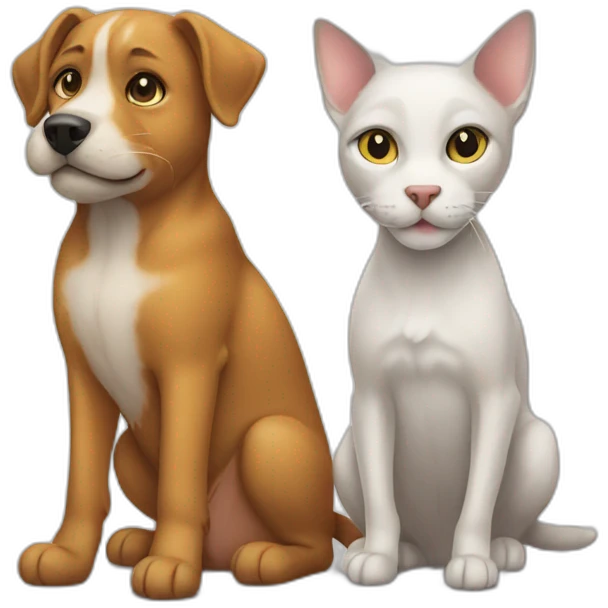 Cat with dog emoji