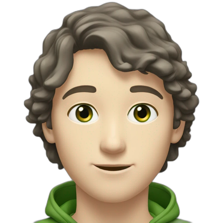 white boy,green eyes with noth face cap black winter ,zip north face mi-long hair emoji