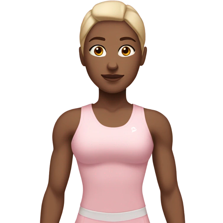 white fitness girl in light pink clothes emoji