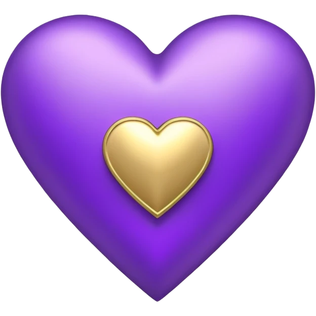 The golden Letter “t” inside a Purple Heart emoji