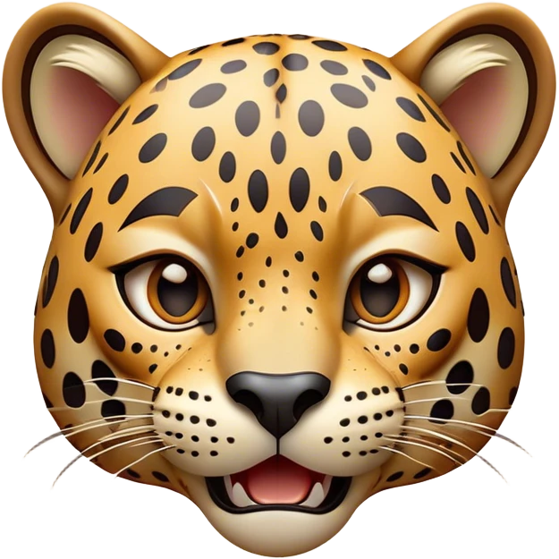 Cinematic Comical Jaguar Portrait Emoji, Head tilted dramatically with an exaggeratedly shocked expression, featuring a sleek, agile form with bold spotted patterns and wide, comically expressive eyes full of humorous disbelief, Simplified yet hilariously expressive features, highly detailed, glowing with a slightly sassy wild glow, high shine, dramatic yet playful, stylized with an air of quirky feline attitude, soft glowing outline, capturing the essence of a meme-worthy jaguar that appears ready to side-eye its way into viral fame instantly! emoji