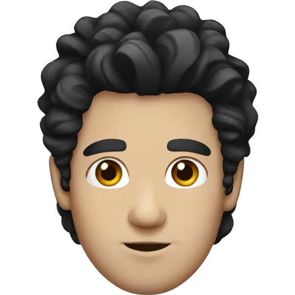 white guy, with black wavy hair and thick eyebrows emoji