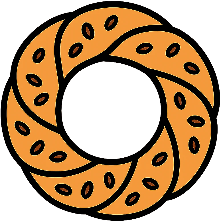 a simit, the classic Turkish sesame bagel, clean iconic style, golden brown crust, visible sesame seeds emoji