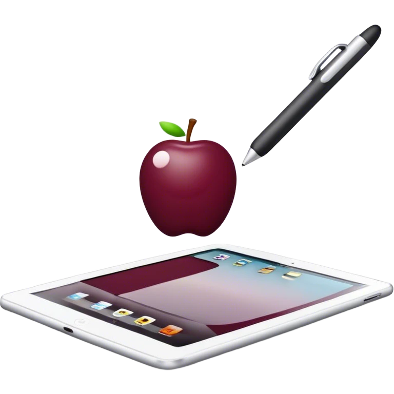 ipad with stylus burgundy  emoji