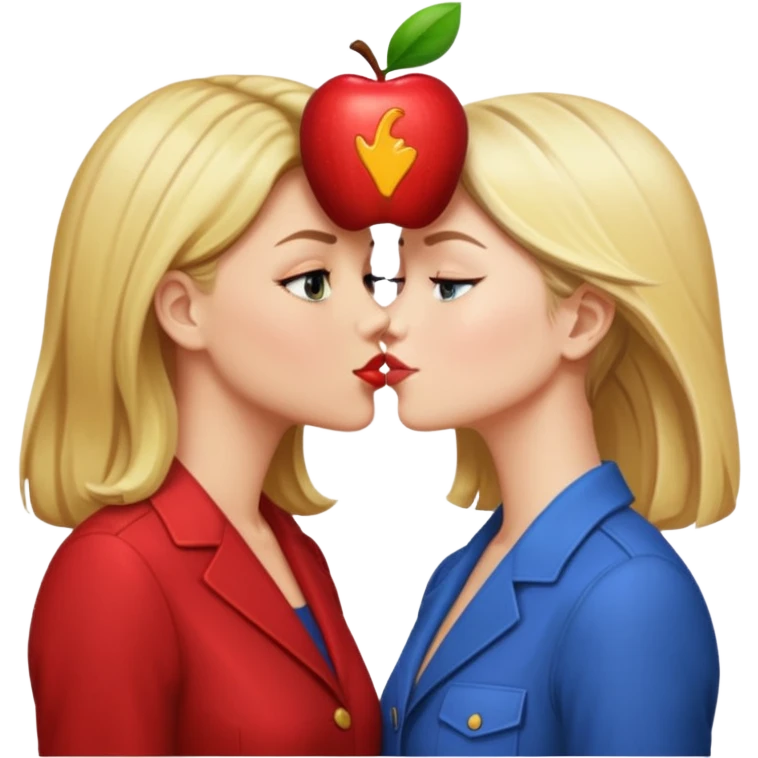Lana Lang kissing Chloe Sullivan, apple style emoji emoji