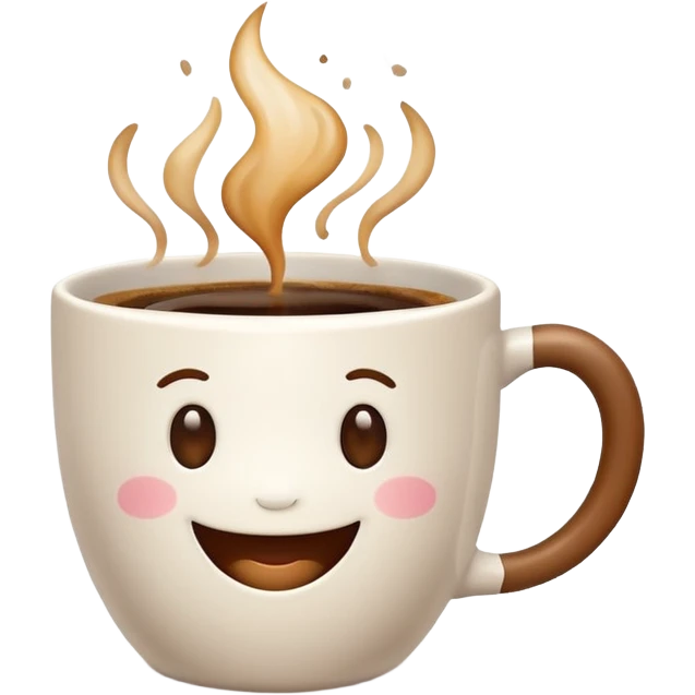 Cute Happy coffee cup emoji