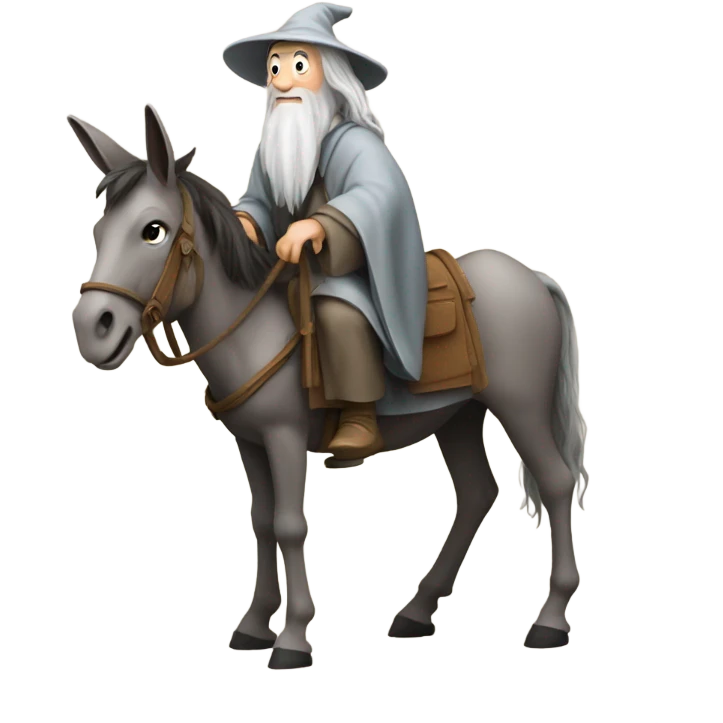 Gandalf on a donkey emoji