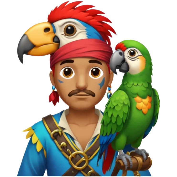pirate and parrot emoji