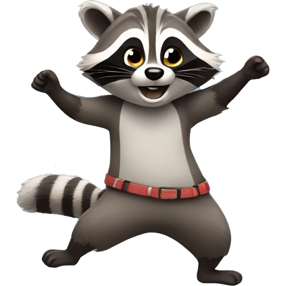 Dancing raccoon emoji
