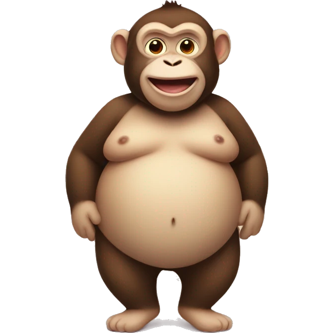 chubby monkey with a belly emoji