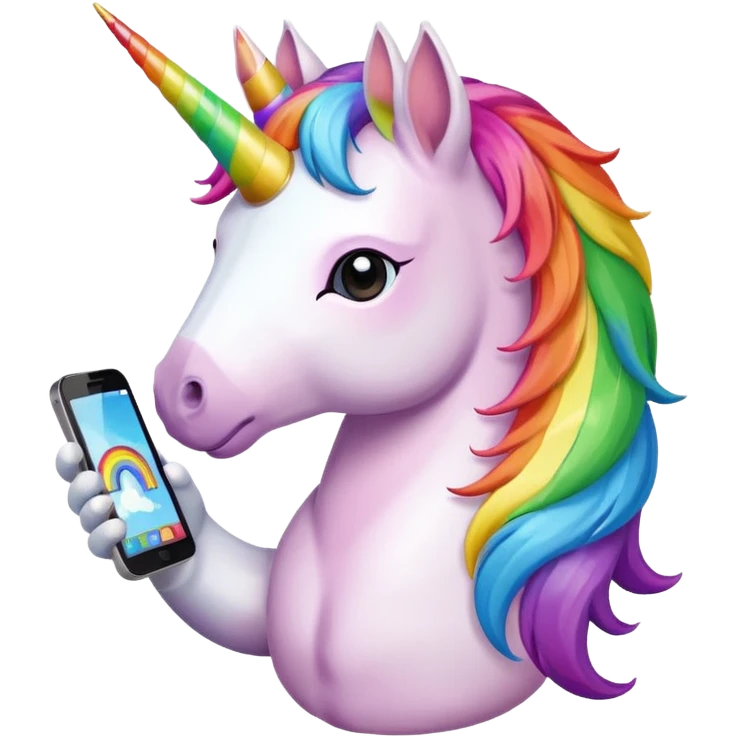 unicorn with new phone emoji