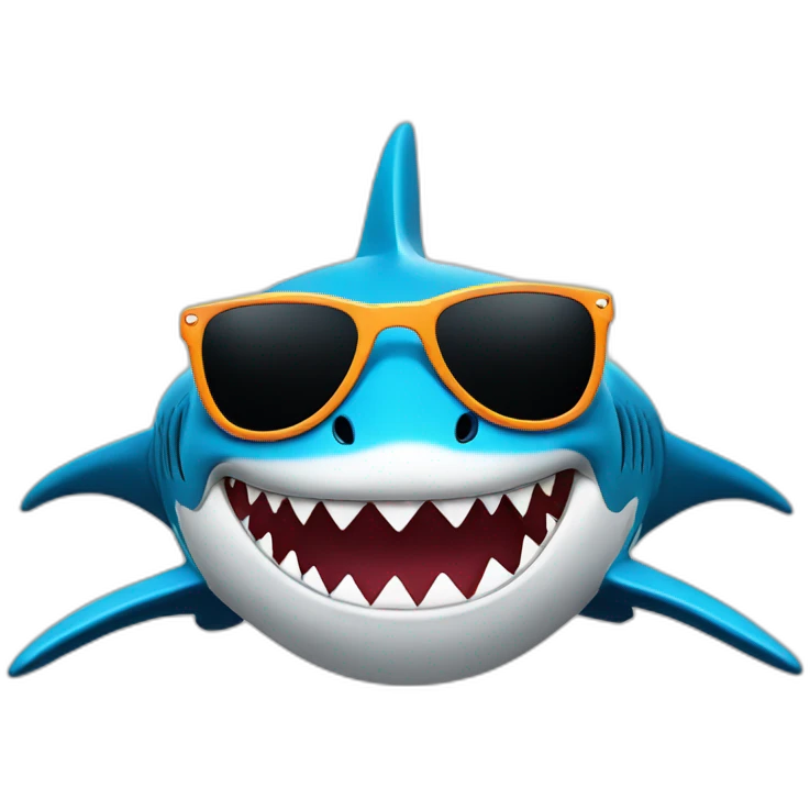 Shark wearing designer sunglasses emoji