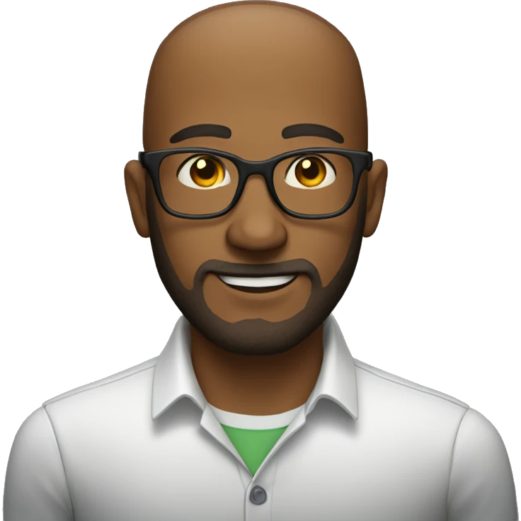 a guy with thin beard wears glasses emoji