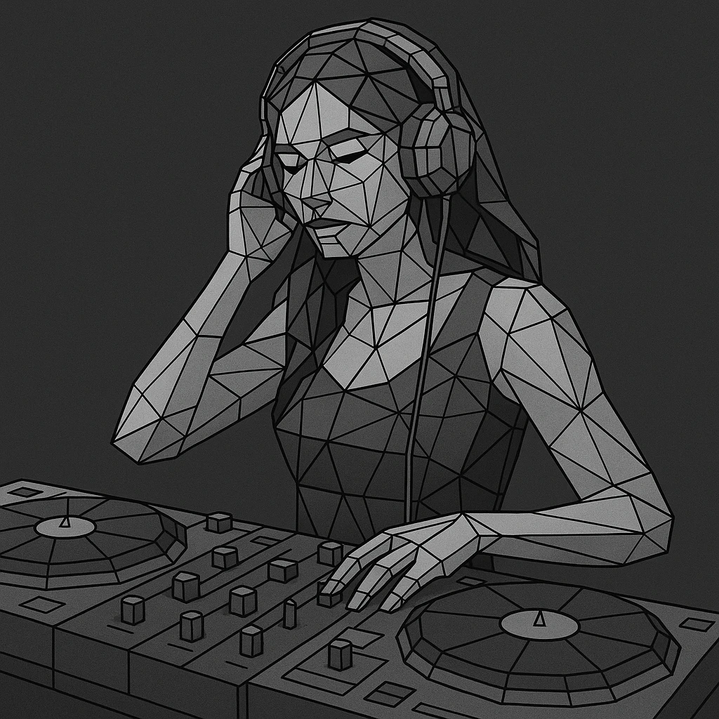 girl playing DJ set emoji