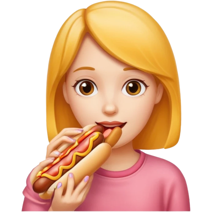 hotdog eating girl emoji