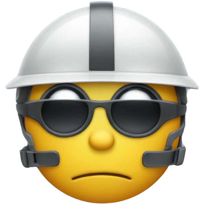 Emoji with a helmet, cross eyed, and drool on face emoji